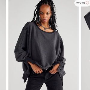 Free People Camden Sweatshirt Black XS